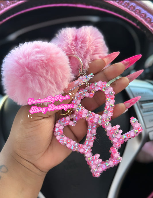 Pink Heart Lock Key Chain