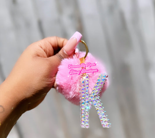 AB Sparkle Inital Key Chain
