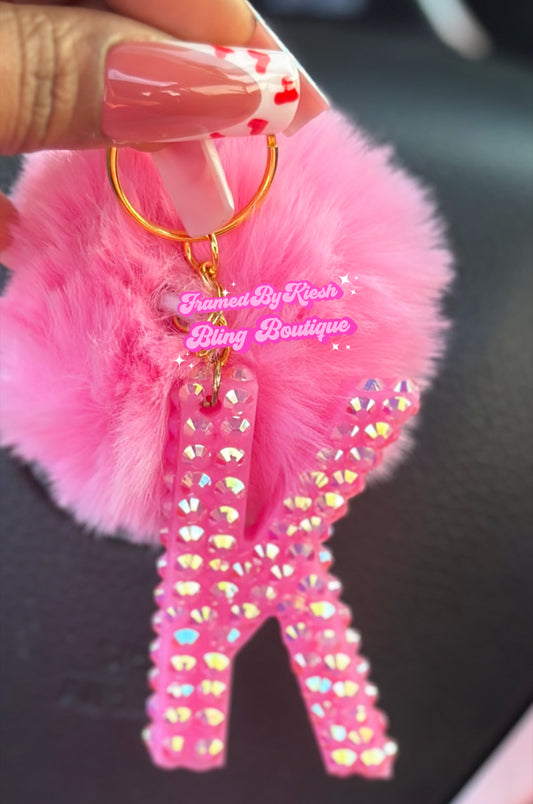 Pink Inital Key Chain